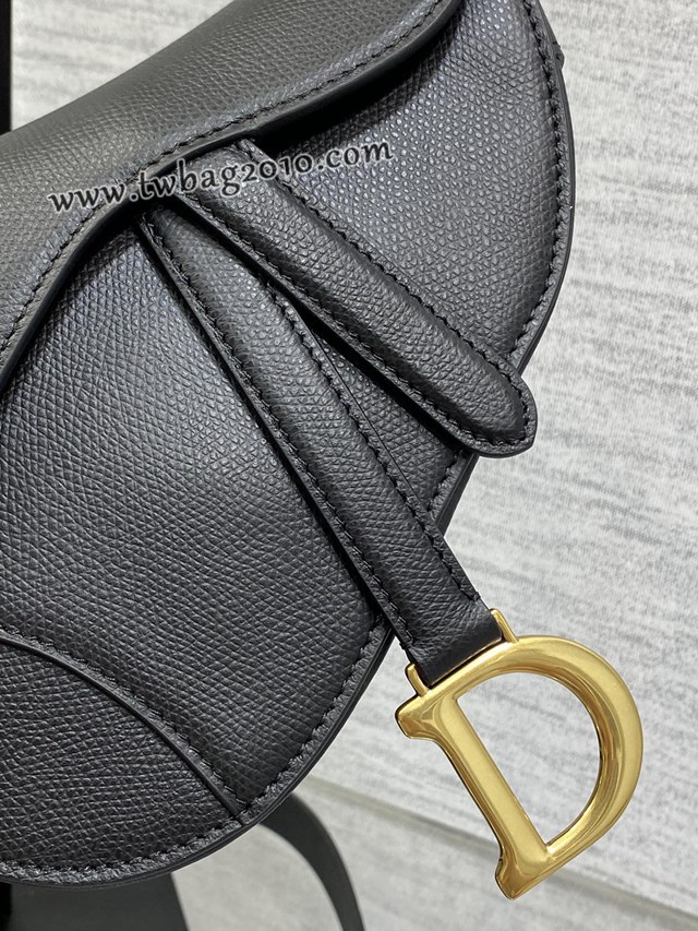 Dior专柜新款迪奥顶级原单原厂皮黑色小号经典马鞍包 djfk1097